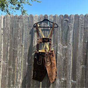 Men’s Authentic Brown Bavarian Octoberfest Lederhosens Size 30